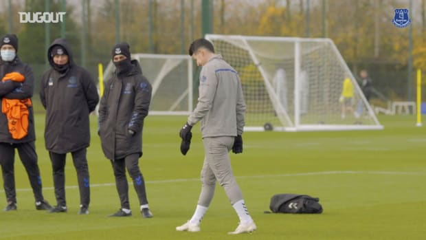 Focus on James Rodriguez in Everton training